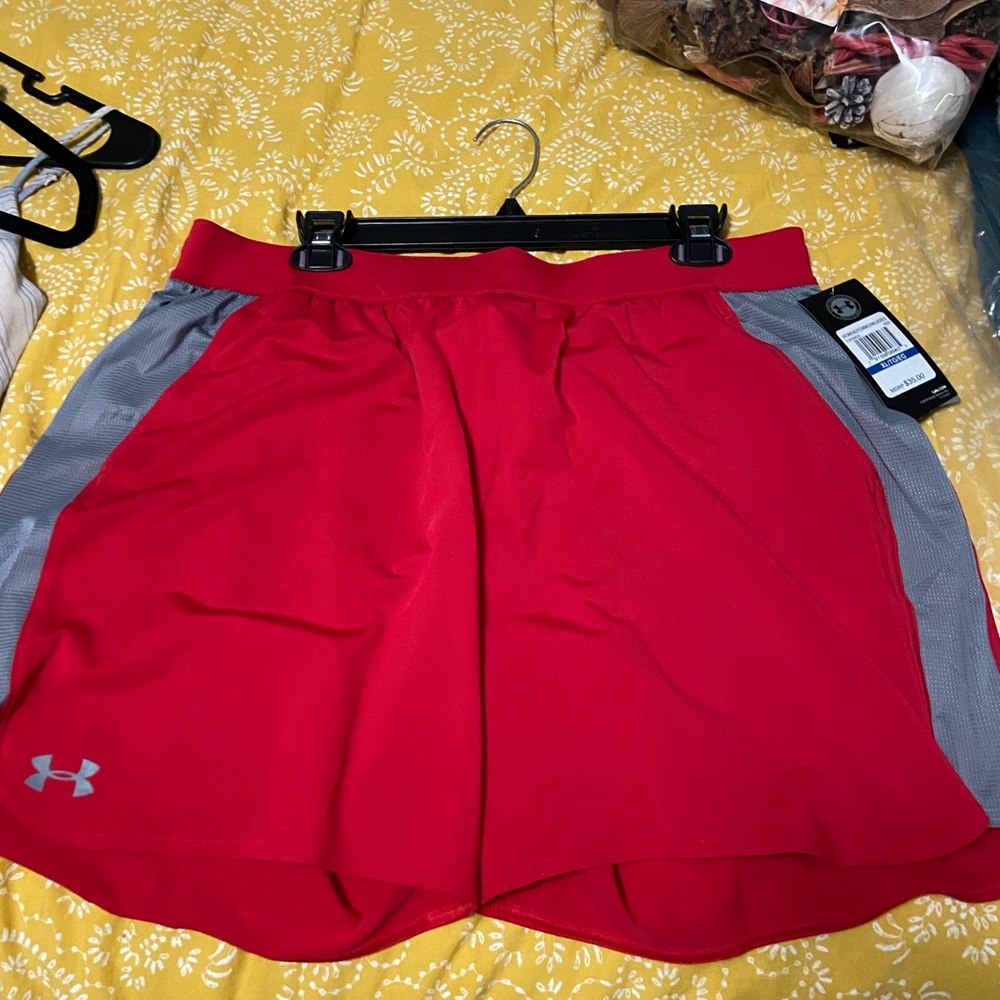 Red Under Armour shorts